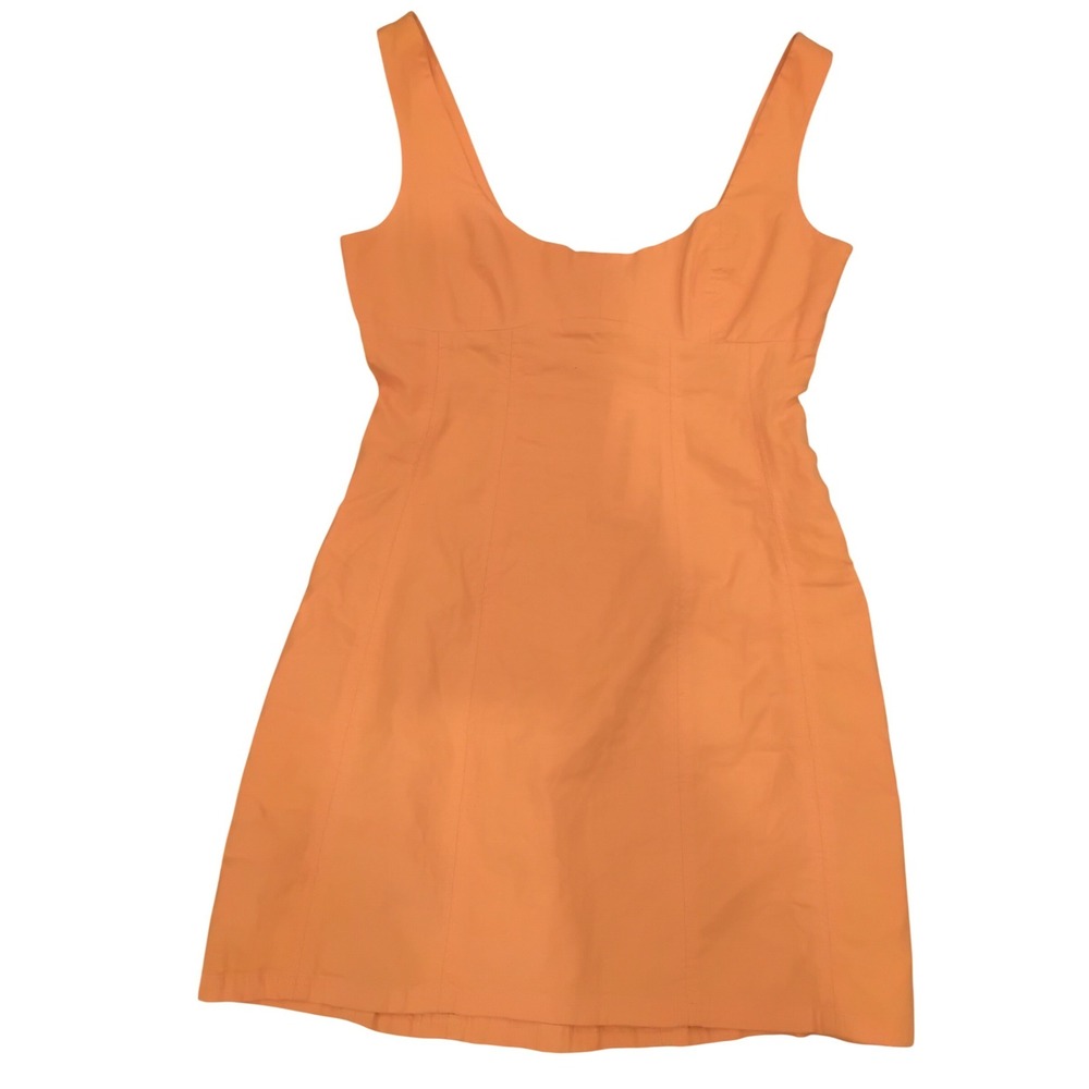 Urban Outfitters‎ Orange Linen Blend Mini Dress Sleeveless Scoop Neck Size S NWT